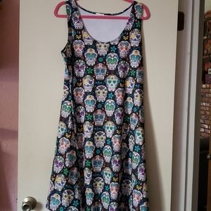 Sugar Skull Skater Dress